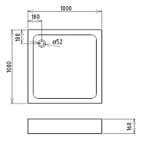 Поддон для душа Gemy ST16T 100x100