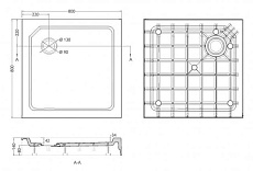 Поддон для душа Cezares TRAY-SMC-A-80-550-150-W 80x80 стеклокомпозит