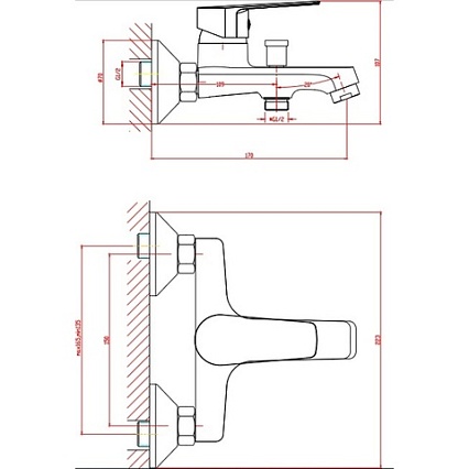 Душевой набор Orange Loop M26-311ab 3в1, античная бронза