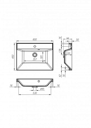 Тумба с раковиной BelBagno Aurora 60 см