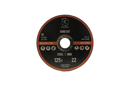 Отрезной круг ROXTOP HARD CUT 125x1.6x22 мм, Т41, нерж. сталь, металл RoxelPro 105245