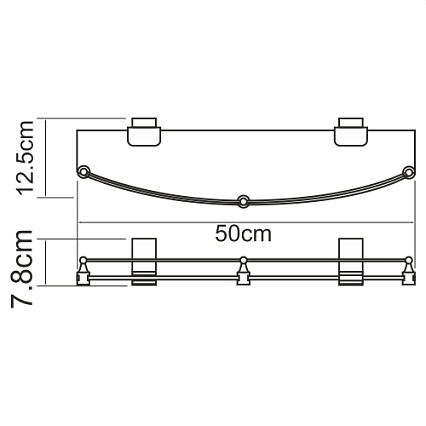 Полка WasserKRAFT Lopau K-6044 с бортиком