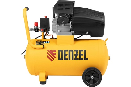 Воздушный компрессор Denzel прямой привод, dcv1800/50, 1,8 квт, 50 литров, 320 л/мин 58168