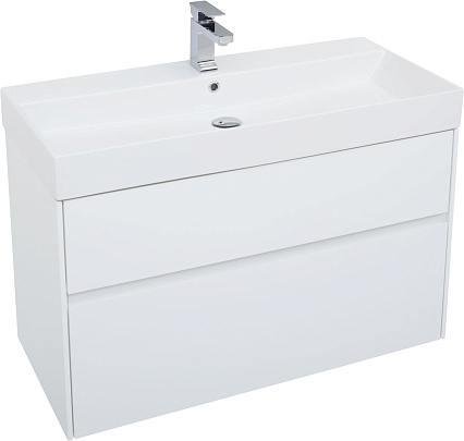 Мебель для ванной Aquanet Бруклин 100 см, белый глянец