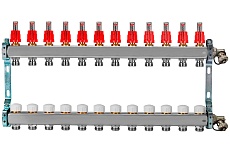 Коллекторная группа из нержавеющей стали ColSys 804R 12 выходов, с расходомерами, термостатическими и дренажными клапанами 1804R22512