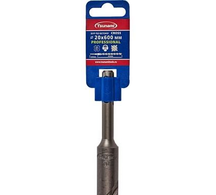 Бур по бетону Tsunami PROFESSIONAL Cross 20х600/545 мм, SDS-plus T10610300020600