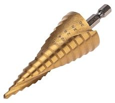 Сверло по металлу ступенчатое ТИТАН 4.0-30.0 мм, 98 мм, 65 HRC Р6М5 TiN Kranz KR-12-6612