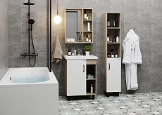 Мебель для ванной Onika Тимбер 60 см белый матовый/дуб сонома