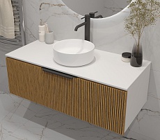 Тумба со столешницей ЗОВ Кито 100 см белый/тростник