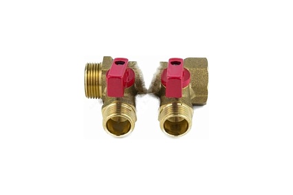 Коллектор Aquasfera латунь, шаровой кран, красный, 3/4", 3 выхода 1/2 н/р., 35 мм 9026-02 027-8994