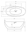 Акриловая ванна Abber AB9207MB 165x80, матовый черный/белый