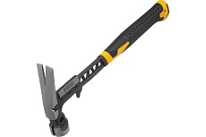 Цельнокованый строительный молоток Denzel 450 г, боек с магнитом, двухкомпонентная обрезиненная рукоятка10468