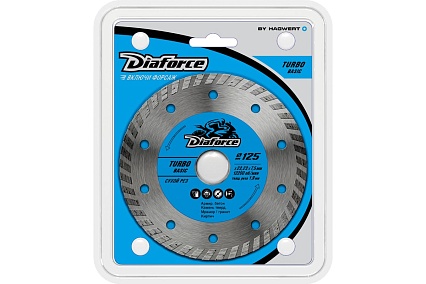 Диск алмазный Turbo basic 125x22.23x7.5x1.9 мм, сухой рез Diaforce 511125