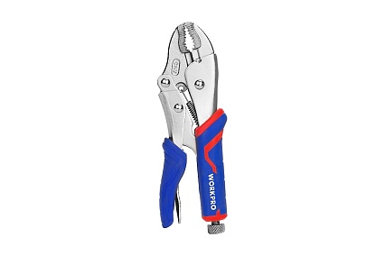 Зажимные клещи WORKPRO 180 мм, 7 дюймов, CR-V, с изогнутыми губками WP231073