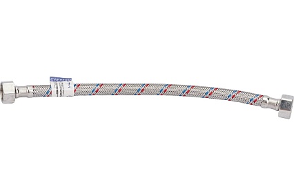 Подводка для воды СТМ сталь, 1/2", гайка-гайка, 30 cм CWFHF030