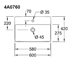 Раковина Villeroy&Boch Memento 60 см 4A0760R1