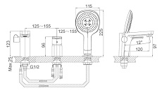 Смеситель на борт ванны D&K Berlin Technishe DA1434915 черный