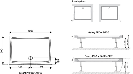 Поддон для душа Ravak Gigant Pro Flat 120x90