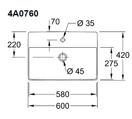 Раковина Villeroy&Boch Memento 60 см 4A0760R1