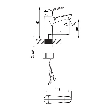 Смеситель для раковины Iddis Torr TORSB00i01