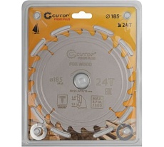 Диск пильный с тефлоновым покрытием по дереву Profi plus 185x1.3/2x30/25.4/20/16 мм, 24Т CUTOP 75-18524Т