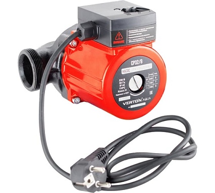 Циркуляционный насос Verton aqua cp32/8 (245-190-100 вт, q max 180-90-50 л, h max 8-7-5, l180 мм, подключение 59 мм) 01.13296.13886