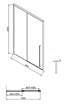 Душевая дверь Timo TDSS-130/13C-8L 130x200 прозрачное, никель