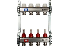 Коллектор из нержавеющей стали с расходомерами 4 вых. STOUT SMS 0917 000004