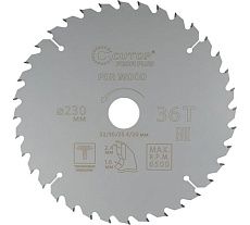 Диск пильный с тефлоновым покрытием по дереву Profi plus 230x1.6/2.4x32/30/25.4/20 мм, 36Т CUTOP 75-23036Т