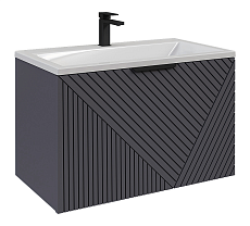 Тумба с раковиной Grossman Блисс 80 см графит матовый