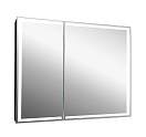 Зеркальный шкаф Art&Max Techno 100x80 AM-Tec-1000-800-2D-F-Nero с подсветкой, черный матовый