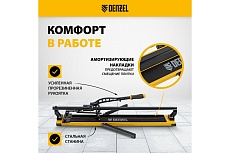 Плиткорез рельсовый Denzel 1000x16мм, каретка на подшипнике, стальная станина, усиленная рукоятка-пенал 877018