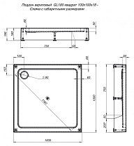 Поддон для душа Aquanet GL180 100x100 квадратный