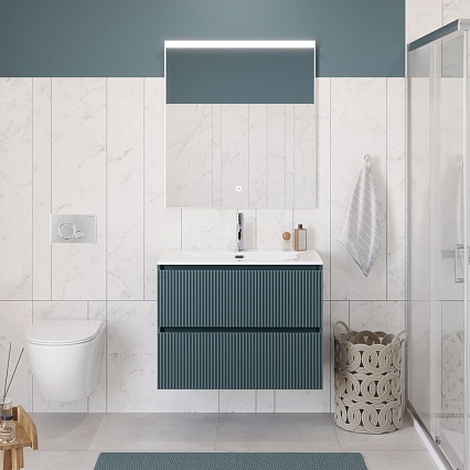 Тумба с раковиной BelBagno Uno 90 см Голубой матовый