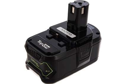 Аккумулятор для электроинструмента Ryobi (Li-Ion, 18В, 4Ач) Topon PN: RB18L40 TOP-PTGD-RY-18-4.0-Li