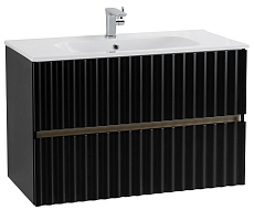 Мебель для ванной Art&Max Elegant 100 см, LED подсветка, черный матовый