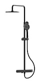 Душевая стойка Arrow AG3318MB с термостатом, черный матовый