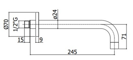 Излив для ванны Paffoni Light ZBOC141NO 245 мм, черный матовый