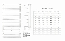 Полотенцесушитель водяной Двин Q primo 1&quot;-3/4&quot;-1/2&quot; 55x80 хром