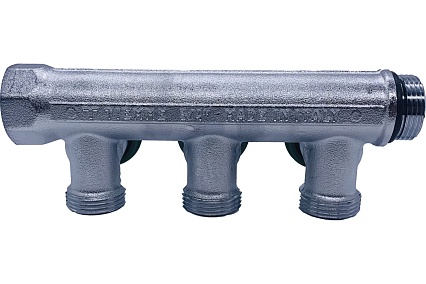 Коллектор Tiemme 3 отвода, регулируемый 3/4"х3/4(18) евроконус Maxima Corner (никель) 1850008 / 1871K
