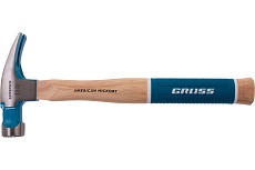 Молоток-гвоздодер Gross 380 г, угол 75, магнит, обрезиненная рукоятка american hickory 10413