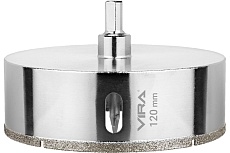 Коронка алмазная по керамике 120 мм, трехгранный хвостовик VIRA 559520
