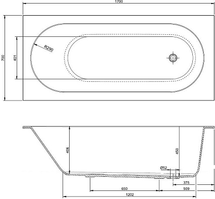 Ванна из искусственного камня Allen Brau Krion Stone 170x70 белый матовый 2.36001.20