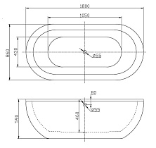 Акриловая ванна BelBagno BB13-1800 180x86 см