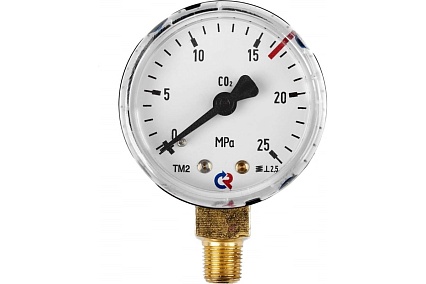 Манометр 25 МПа, черный, углекислота, 1/8" NPT ПТК 00000041919