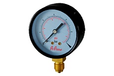 Манометр от 0 до 1.6 бар из углеродистой стали, D63 мм, NPT 1/4&quot;, штуцер снизу A-Flow G10-C-4N-63A-1,6bar