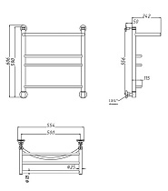 Полотенцесушитель электрический Aquanet Romeo(г2) 50x60 см, с верхней полкой