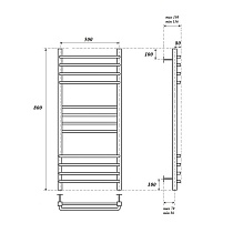 Полотенцесушитель электрический Point PN90158SE П12 50x80 хром