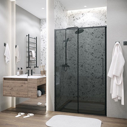 Душевая дверь Grossman Galaxy 110x195 тонированное, черный матовый 100.K33.01.110.21.10