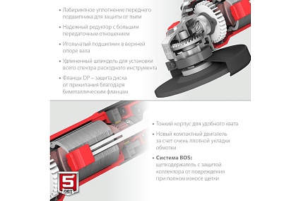 Угловая шлифовальная машина Зубр 115 мм, 800 Вт УШМ-115-805